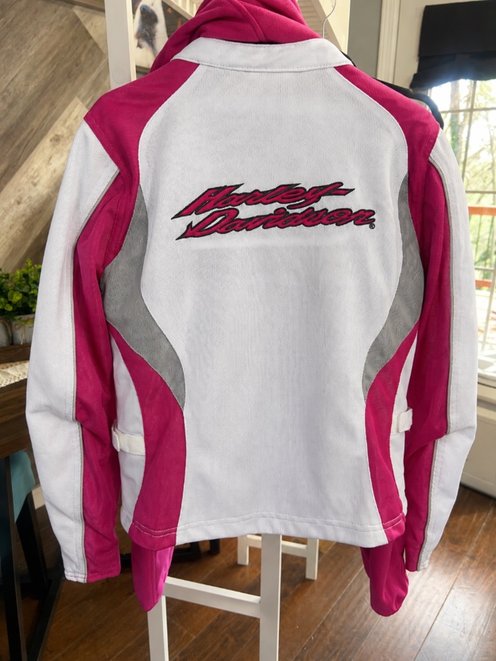 Harley-Davidson Pink White Mesh Jacket w/ Fleece Liner XL/L